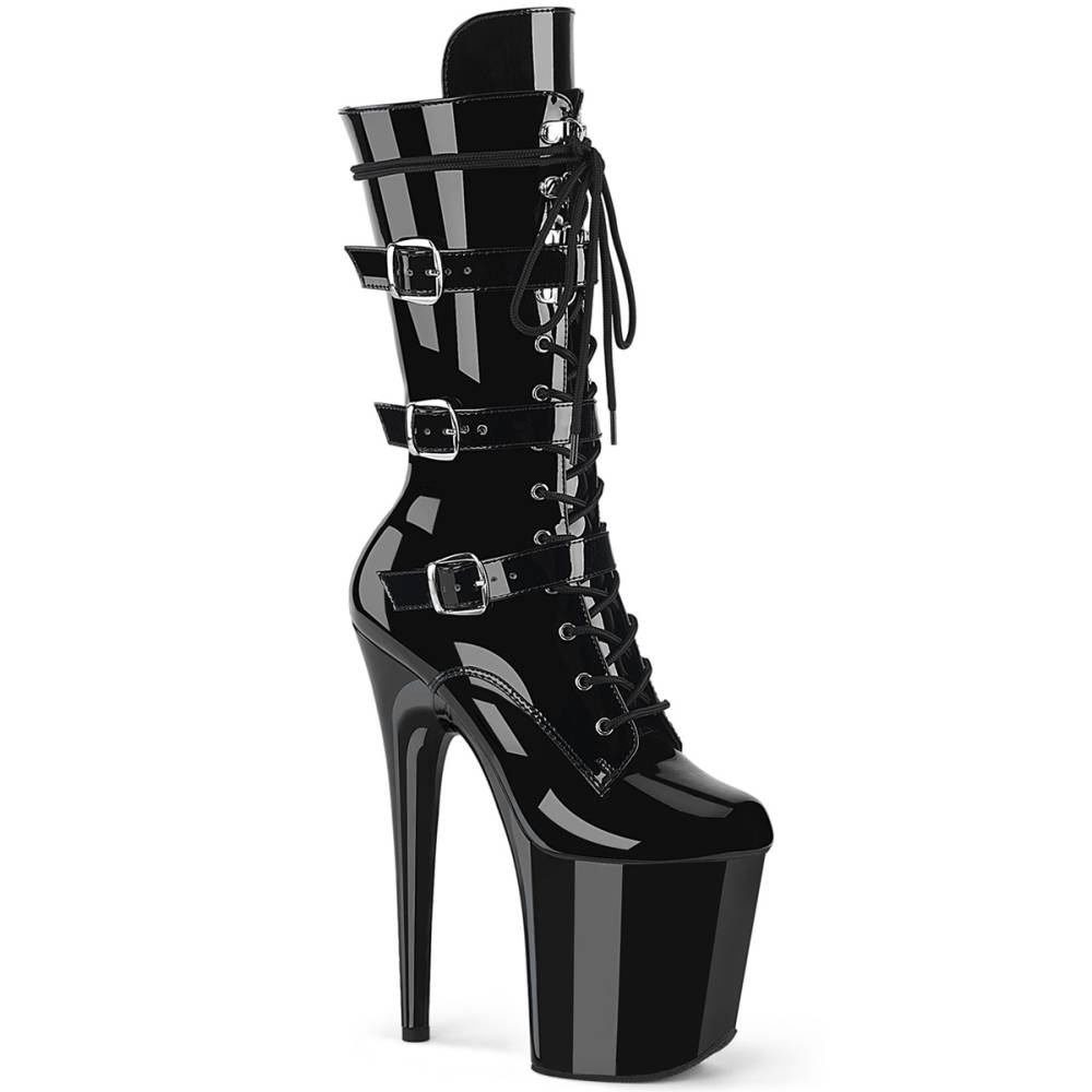 Pleaser - FLAMINGO1053 Platform Boots, Pole dance shoes - Black